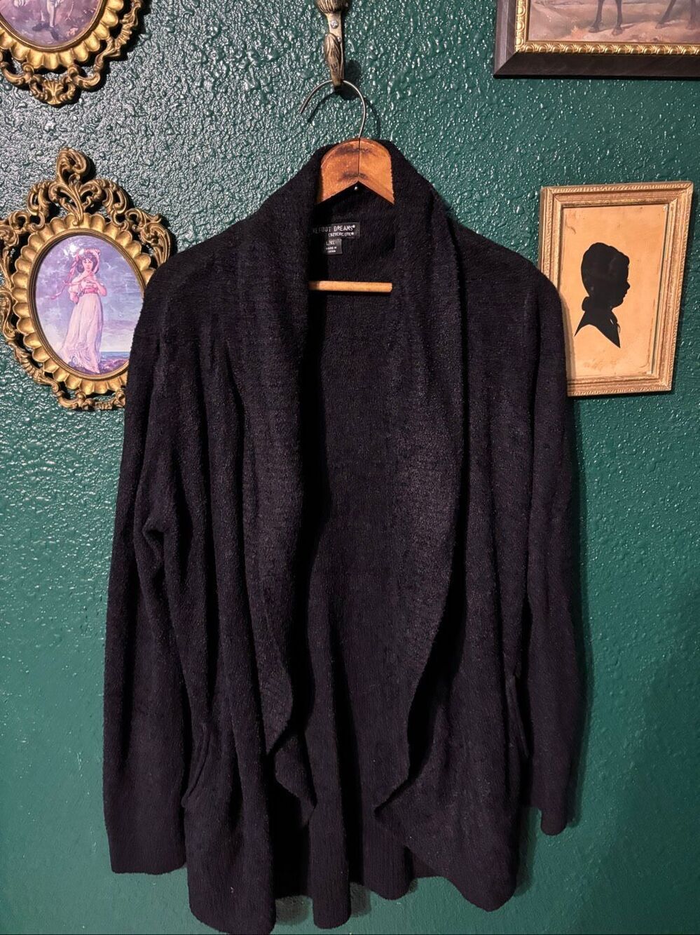 Barefoot Dreams - CozyChic Lite Knit Cardigan - Black Sz L/XL